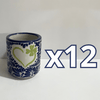 TAZA RECTA ESTANDAR FONDO TRADICIONAL MIK AZUL COBALTO TREBOL CORAZON