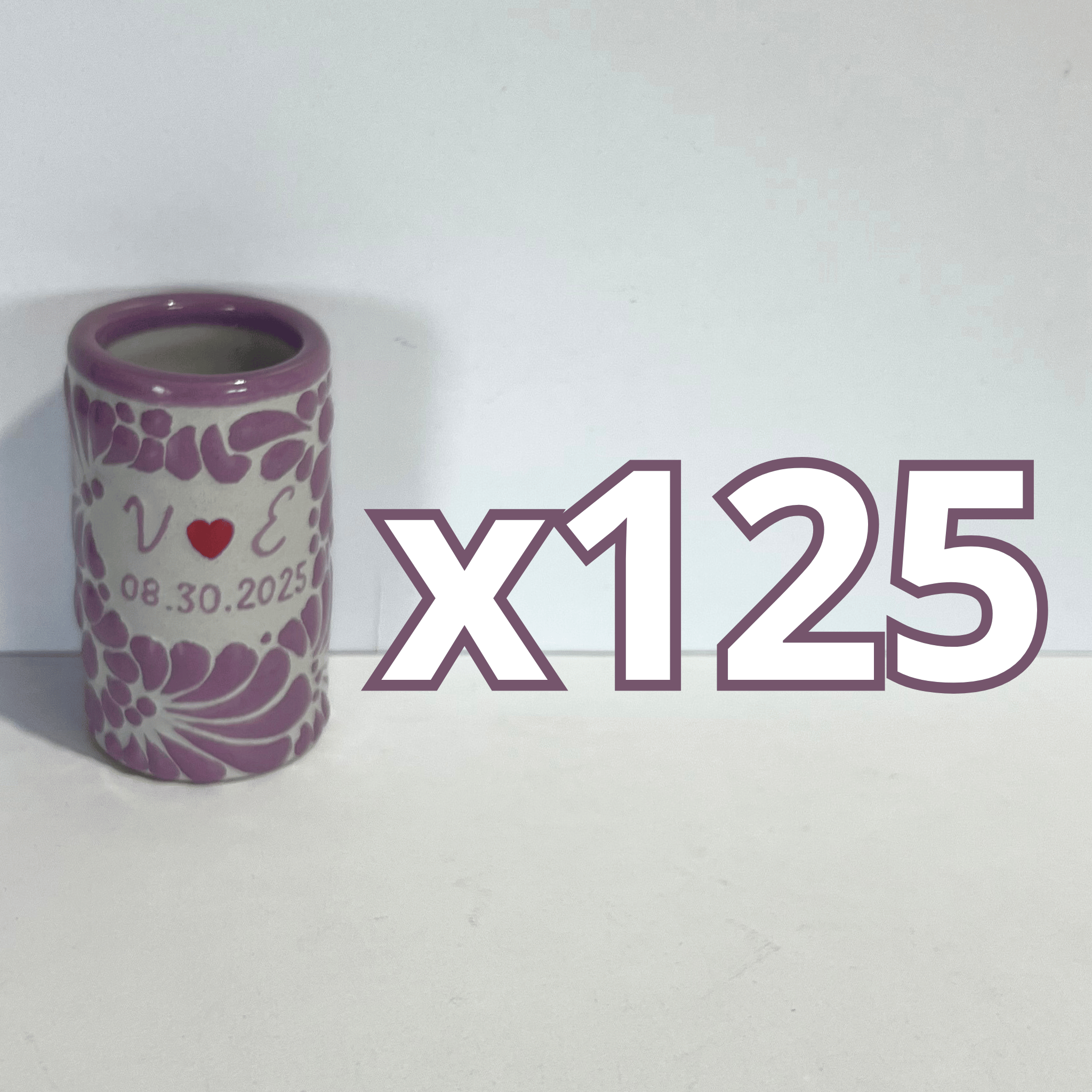 TEQUILERO PERSONALIZADO FONDO TRADICIONAL MIK MORADO INICIALES Y FECHA CON CORAZON