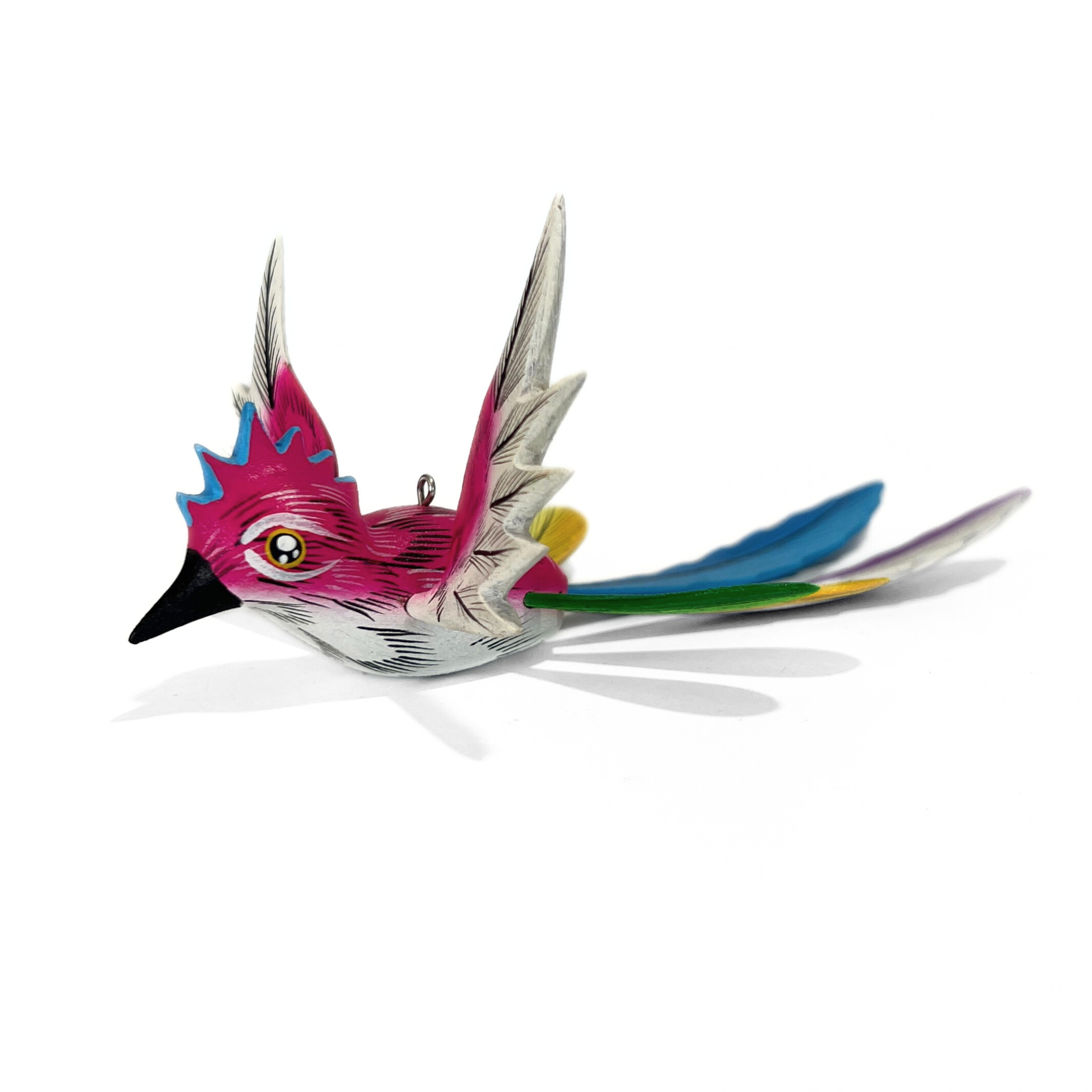 QUETZAL ALEBRIJE CHICO ROSA Y BLANCO MULTICOLOR OAXACA