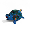 TORTUGA FLORES ALEBRIJE DE MADERA AZUL