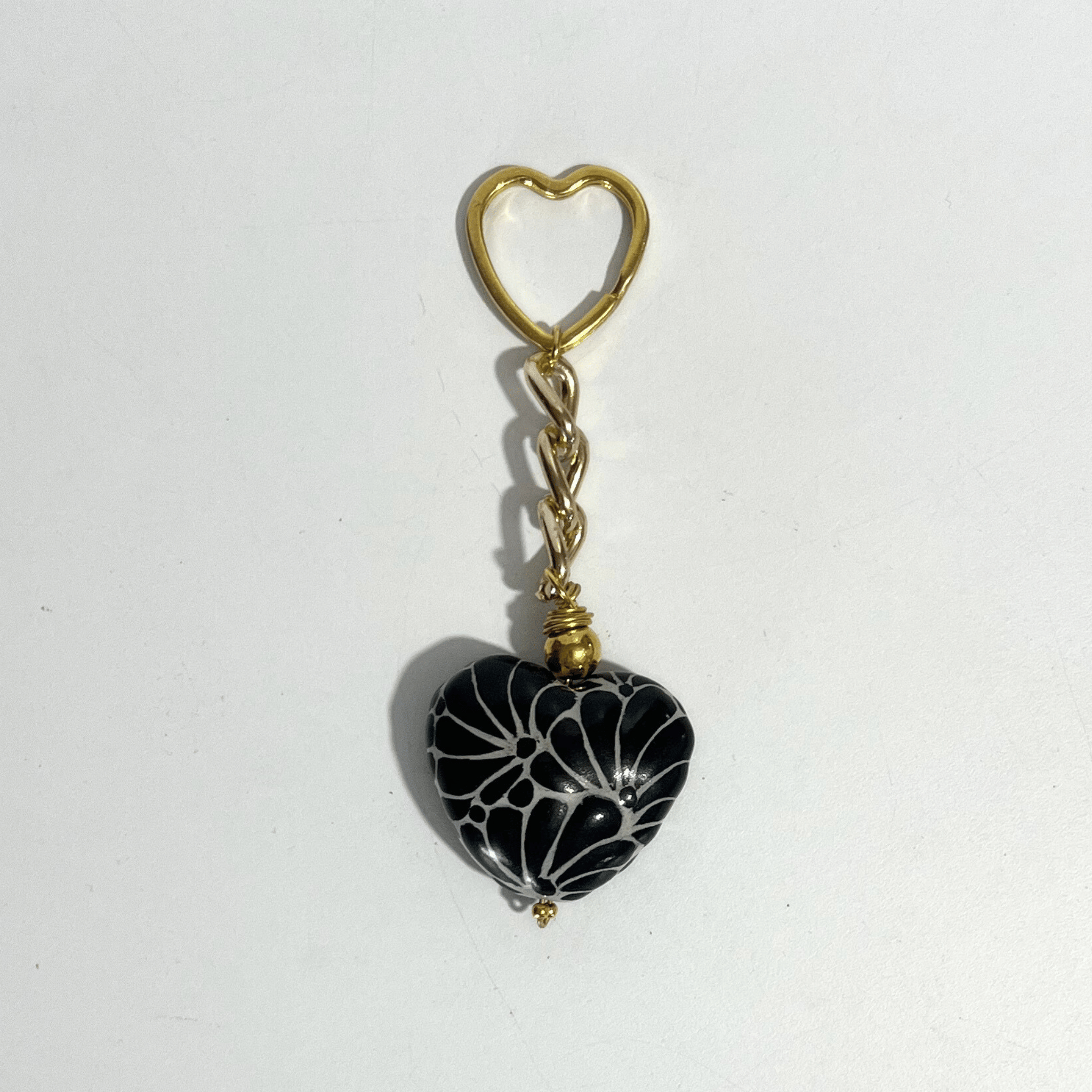 LLAVERO CORAZON INFLADO FONDO TRADICIONAL MIK NEGRO