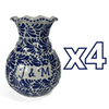 FLORERO ONDAS 20 CM PERSONALIZADO FONDO TRADICIONAL MIK AZUL COBALTO INICIALES