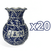 FLORERO ONDAS 20 CM PERSONALIZADO FONDO TRADICIONAL MIK AZUL COBALTO INICIALES