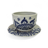 SET TAZA 300 ML Y PLATO FONDO TRADICIONAL CENEFA MANDALA AZUL COBALTO