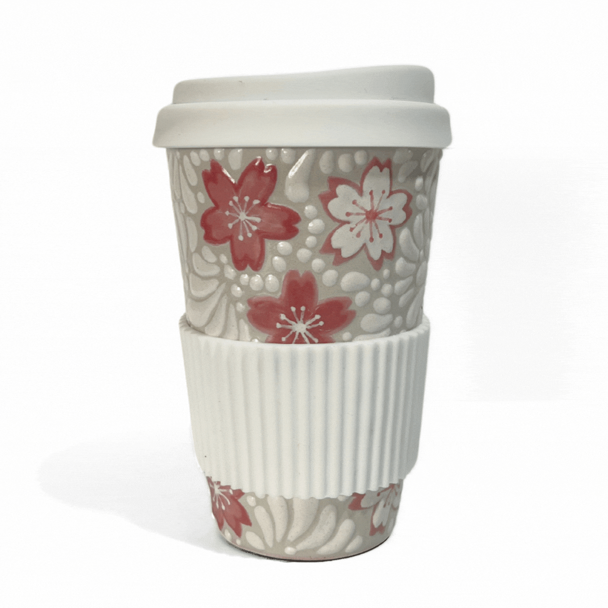 TERMO 15 CM SIN ASA FONDO TRADICIONAL MIK BLANCO TRES FLORES CEREZO