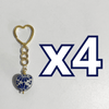 LLAVERO CORAZON CHICO 2.5 CM TRIDIMENSIONAL FONDO TRADICIONAL DECORADO AZUL COBALTO