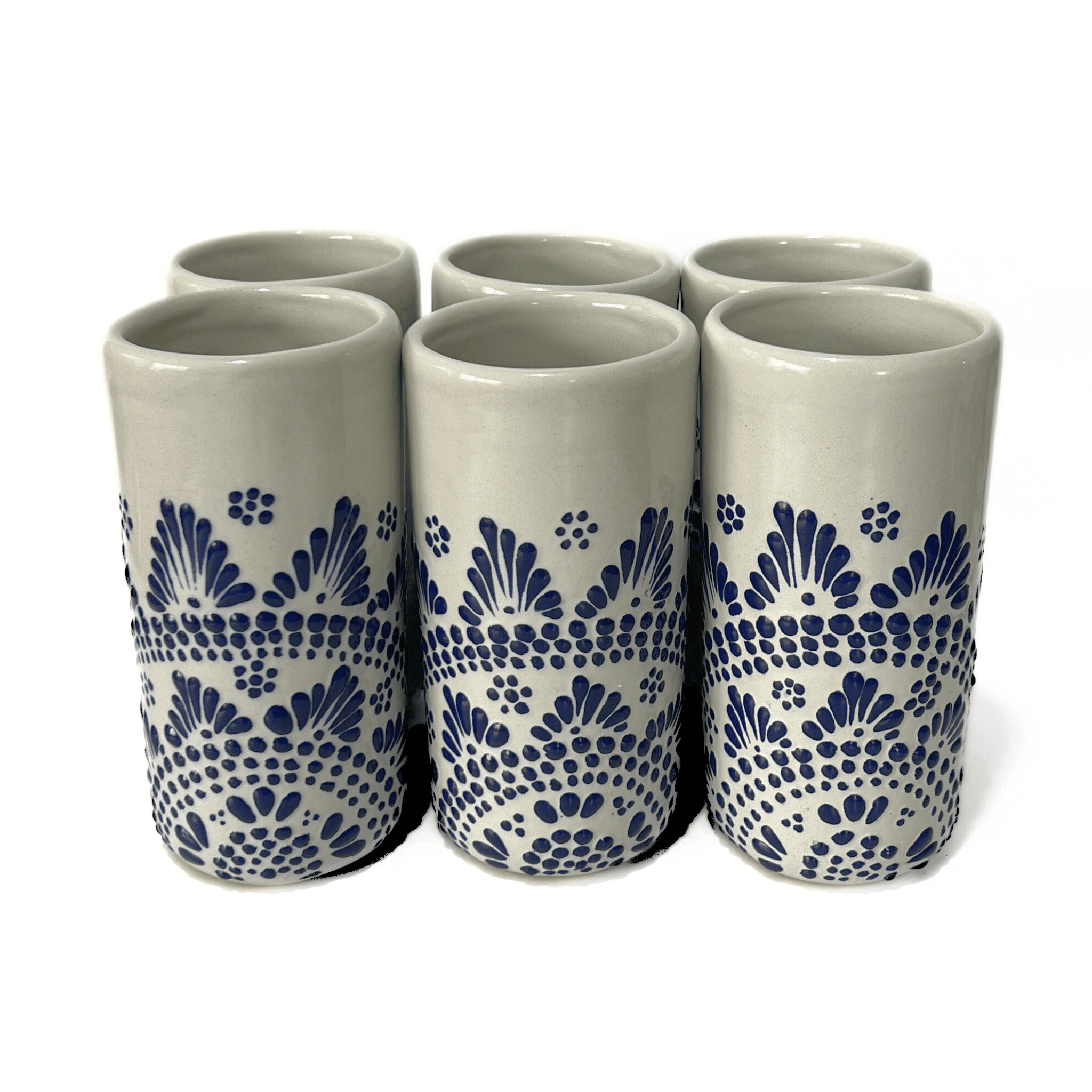 VASOS PARA JARRA FONDO TRADICIONAL CENEFA MANDALA AZUL COBALTO