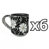 TAZA RECTA ESTANDAR FONDO TRADICIONAL MIK NEGRO MARGARITAS
