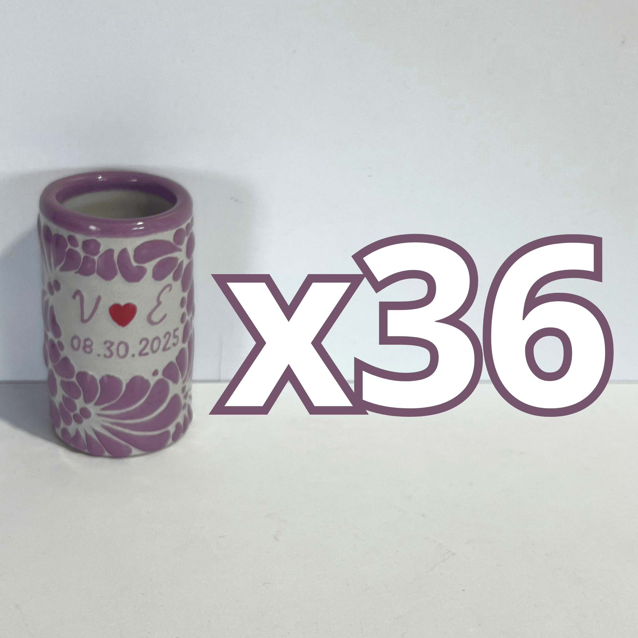 TEQUILERO PERSONALIZADO FONDO TRADICIONAL MIK MORADO INICIALES Y FECHA CON CORAZON
