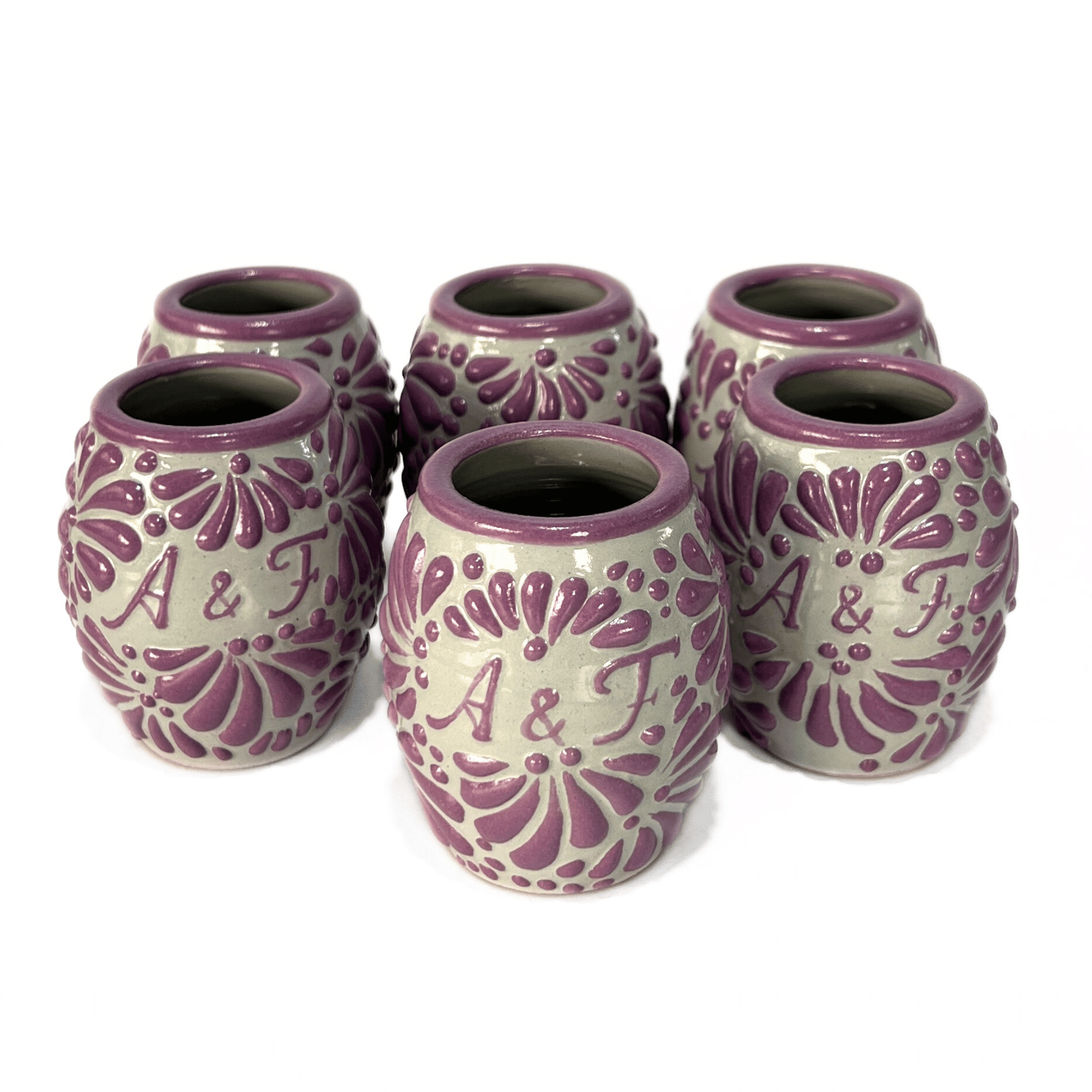 TEQUILERO BARRIL 8 CARACTERES FONDO TRADICIONAL MIK MORADO INICIALES