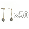 ARETES CADENITA GOTA TRIDIMENSIONAL FONDO TRADICIONAL DESTELLOS DE PLATA