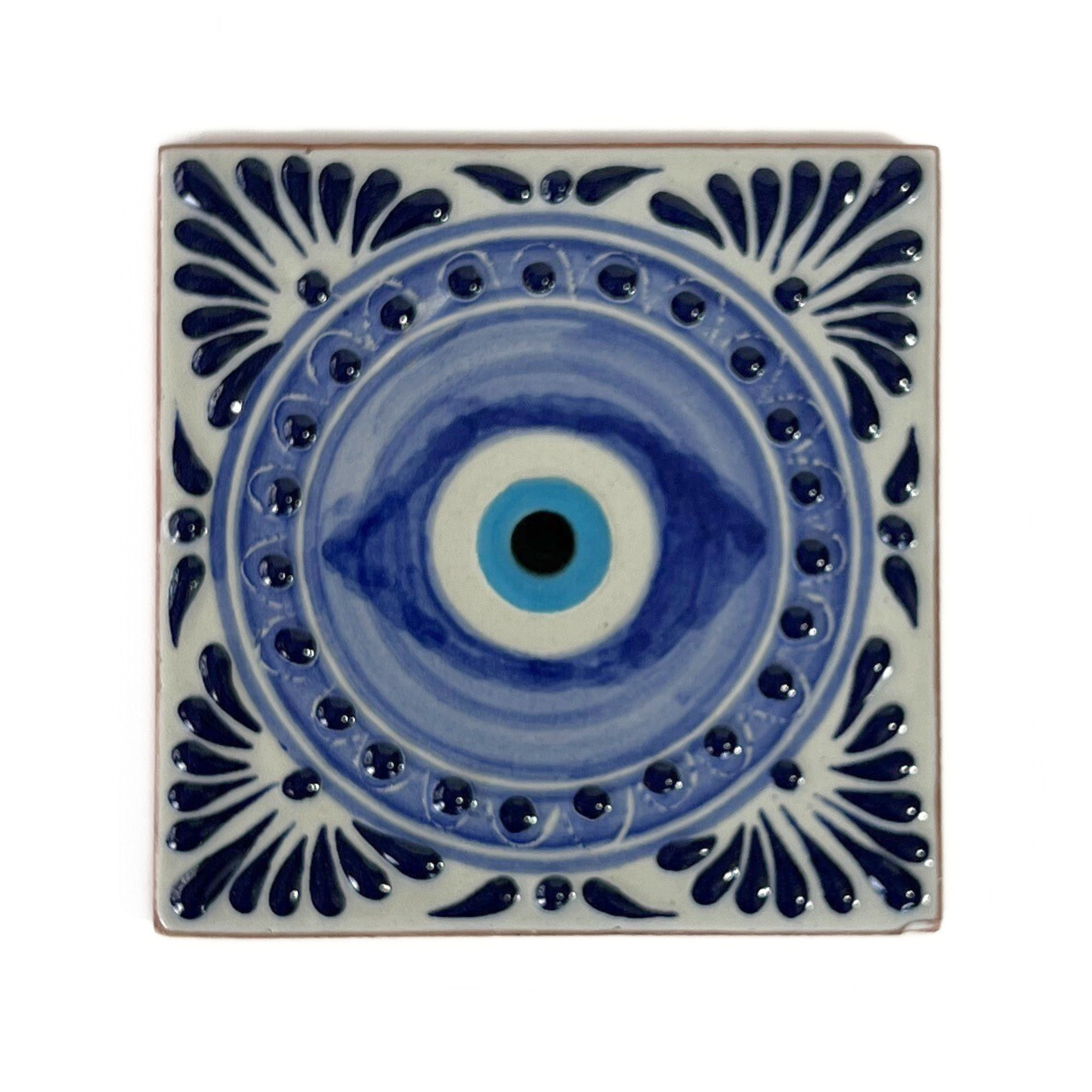 MOSAICO 10 CM CENEFA AZUL COBALTO OJO TURCO