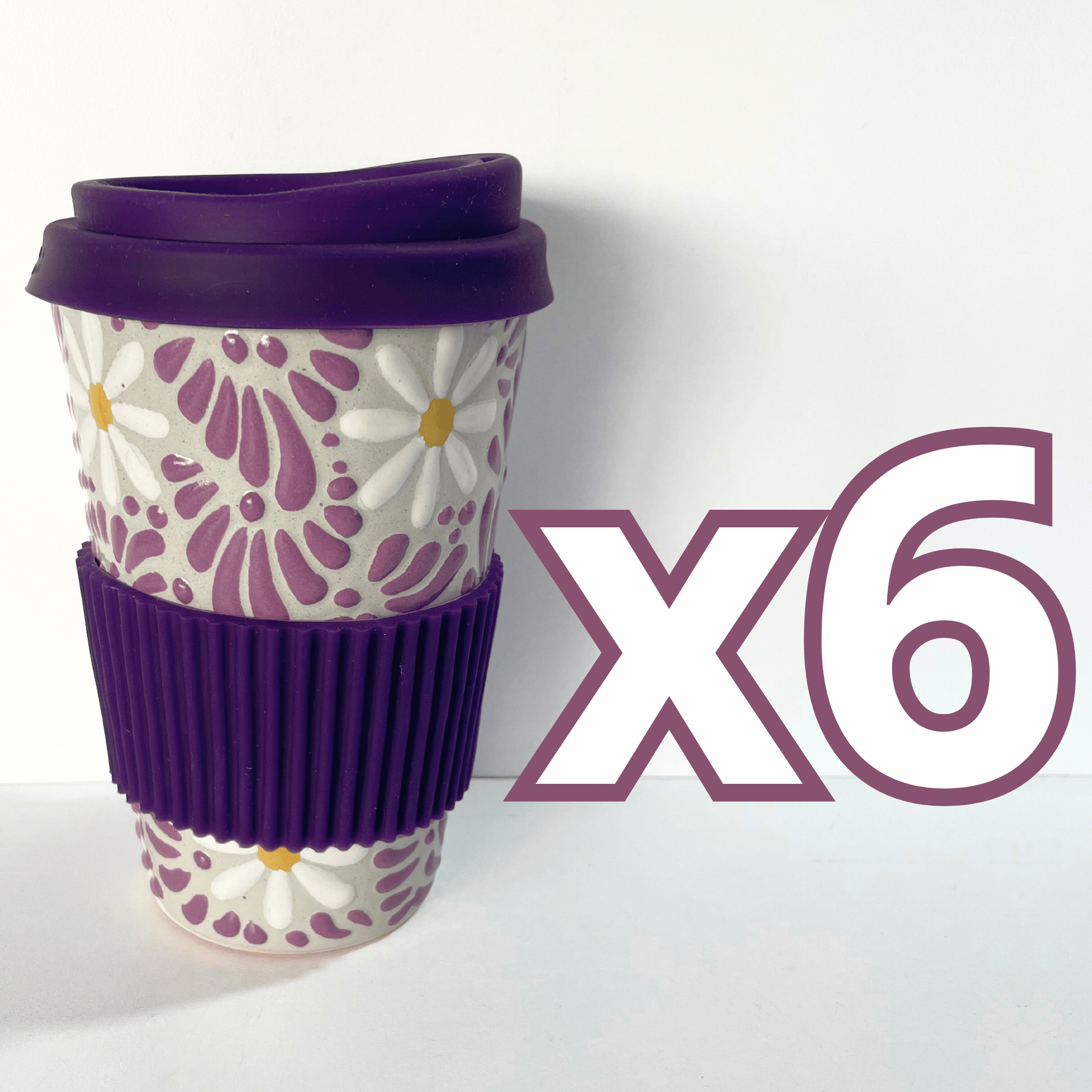 TERMO 15 CM SIN ASA FONDO TRADICIONAL MIK MORADO MARGARITAS