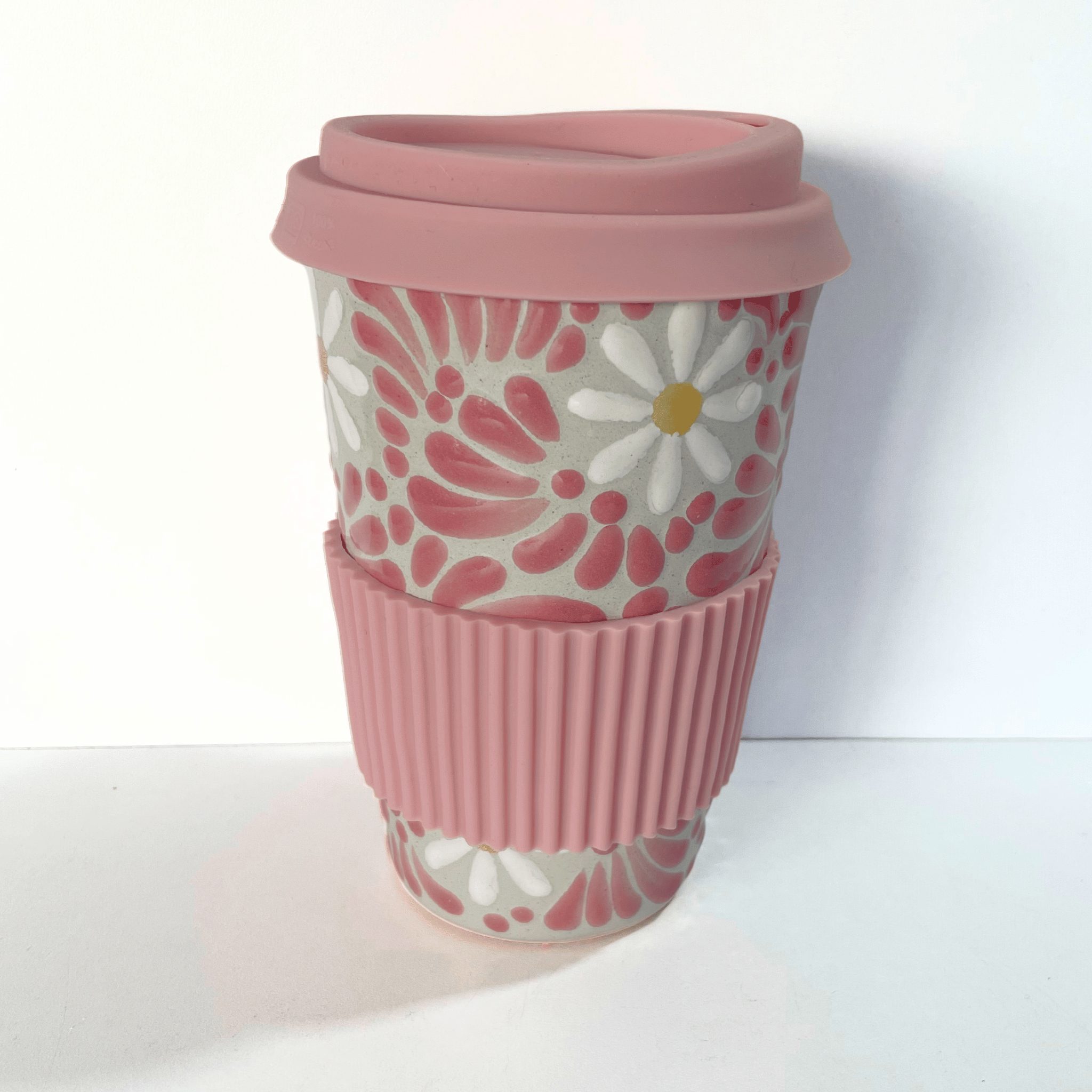 TERMO 15 CM SIN ASA FONDO TRADICIONAL MIK ROSA MARGARITAS