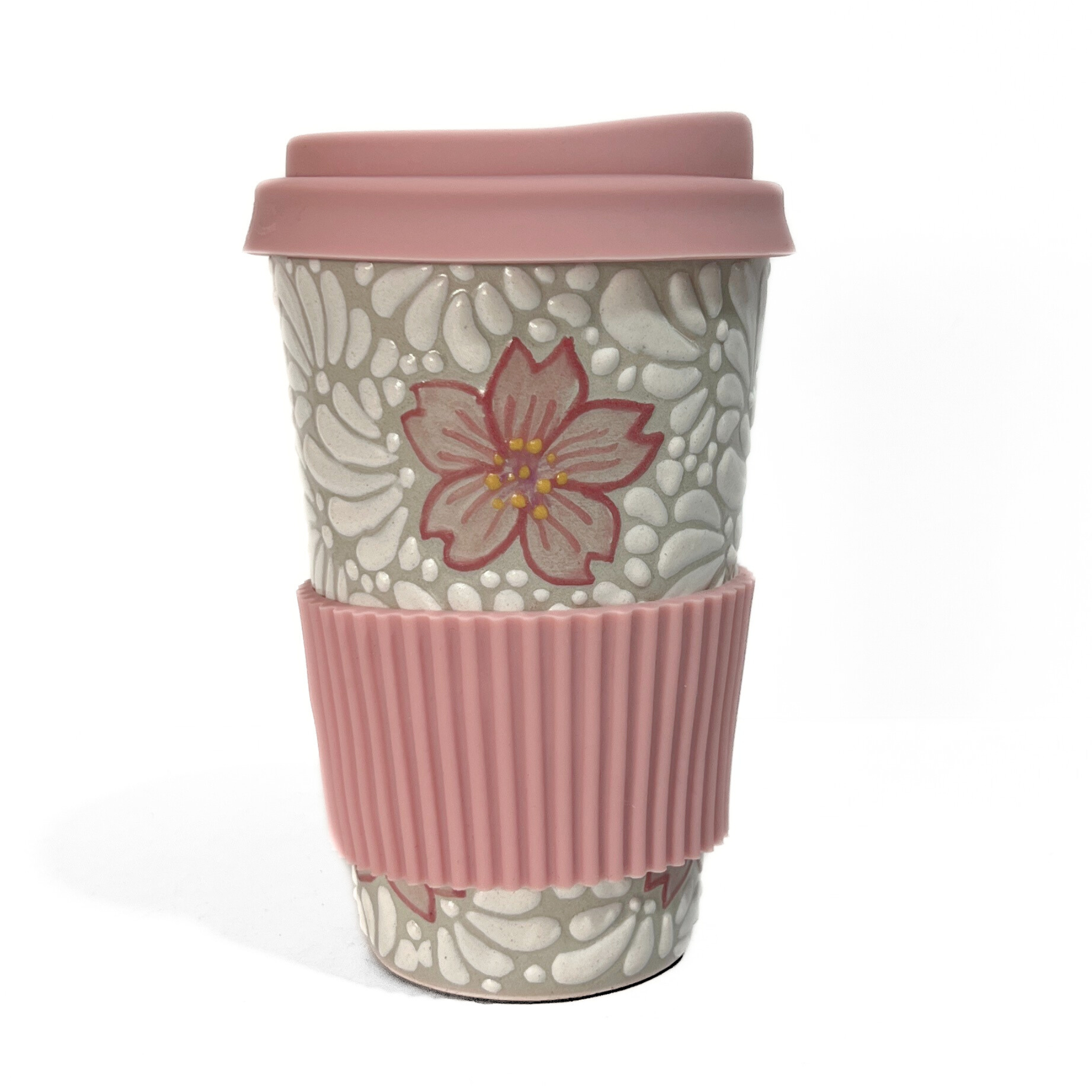 TERMO 15 CM SIN ASA FONDO TRADICIONAL MIK BLANCO FLORES DE CEREZO ROSA