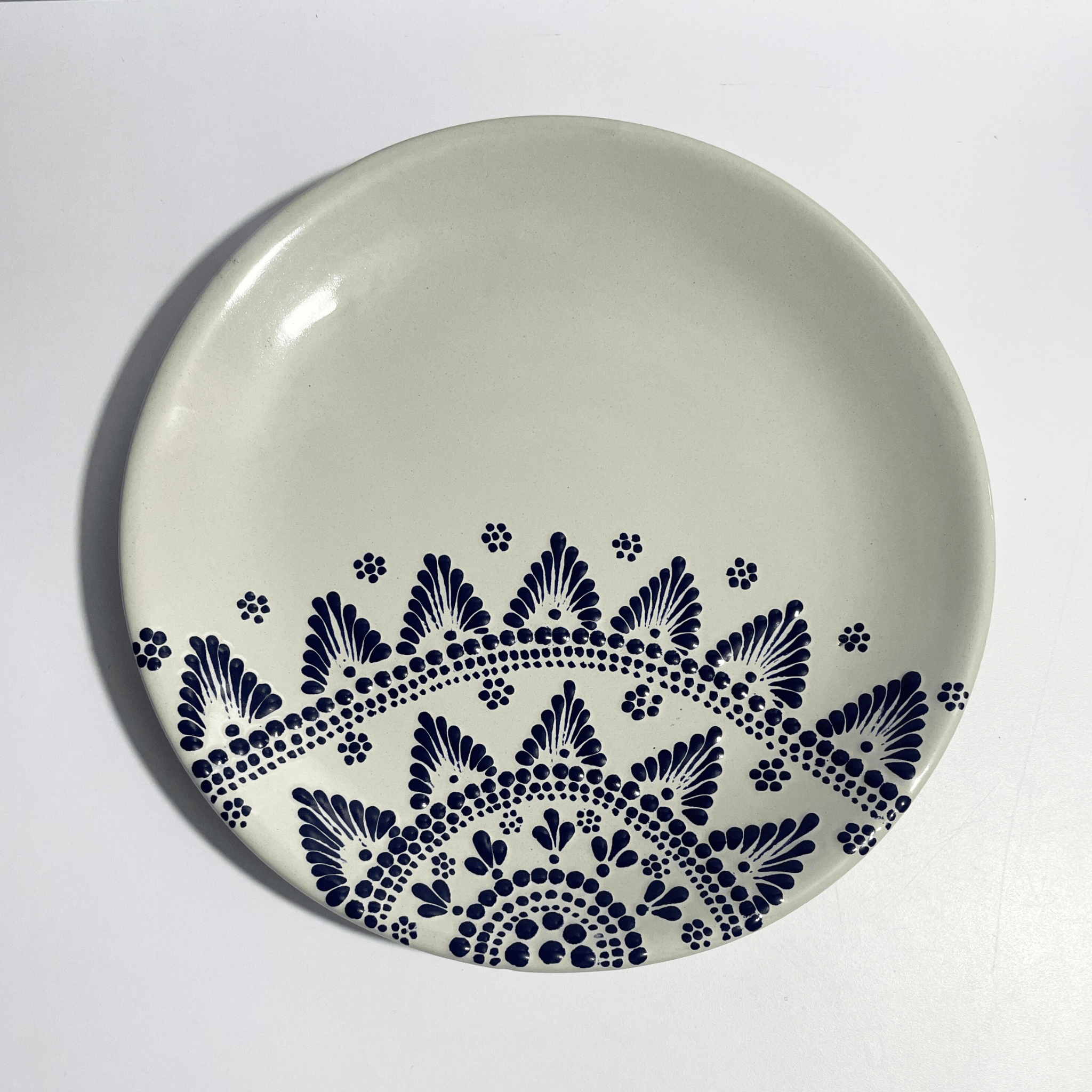 PLATO PLANO FONDO TRADICIONAL CENEFA MANDALA AZUL COBALTO