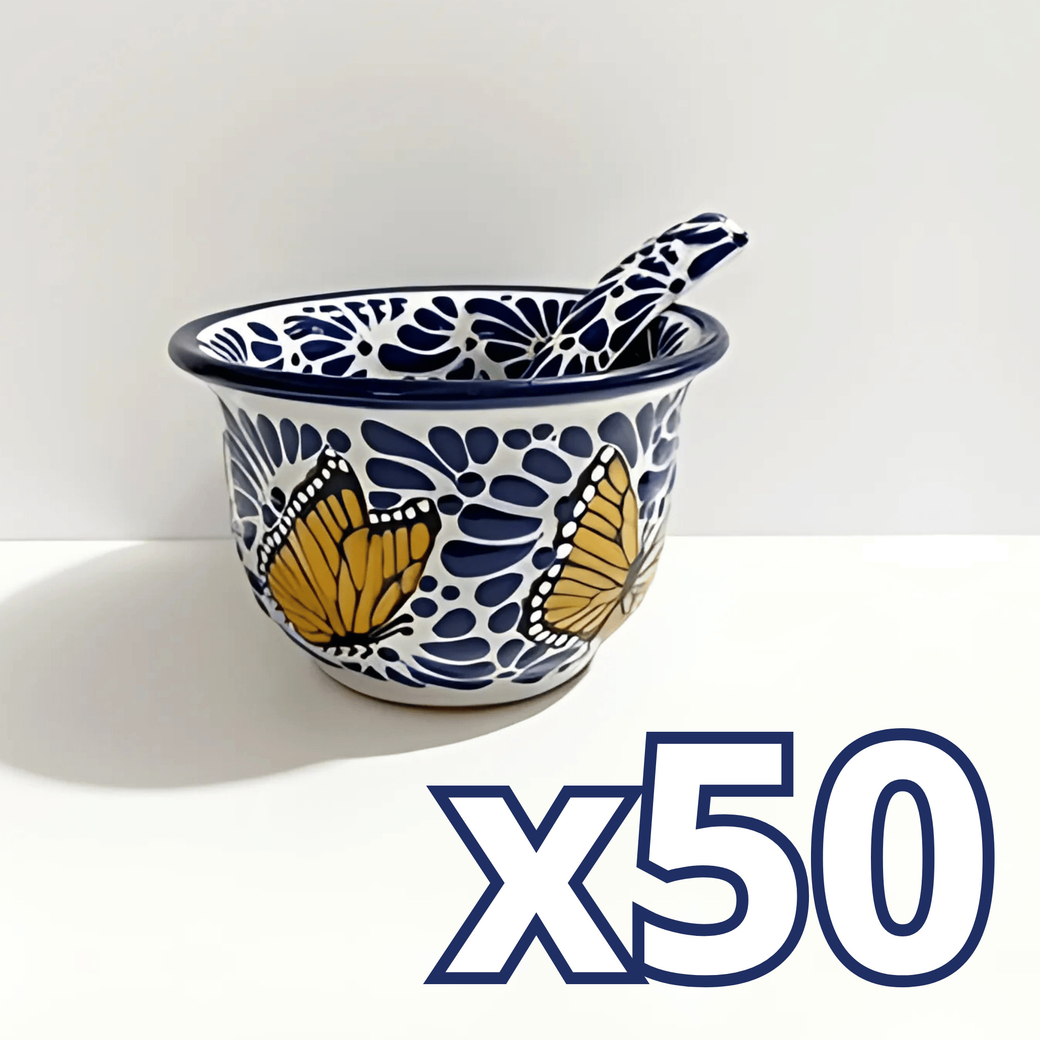 SALSERA FONDO TRADICIONAL MIK AZUL COBALTO MARIPOSAS