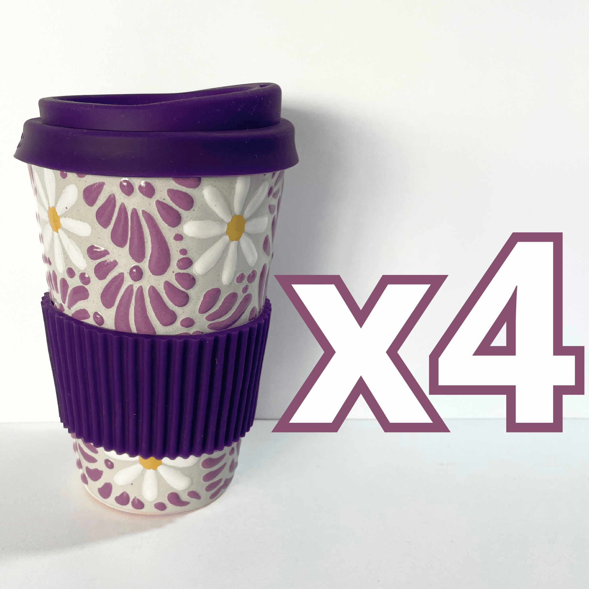 TERMO 15 CM SIN ASA FONDO TRADICIONAL MIK MORADO MARGARITAS