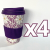 TERMO 15 CM SIN ASA FONDO TRADICIONAL MIK MORADO MARGARITAS