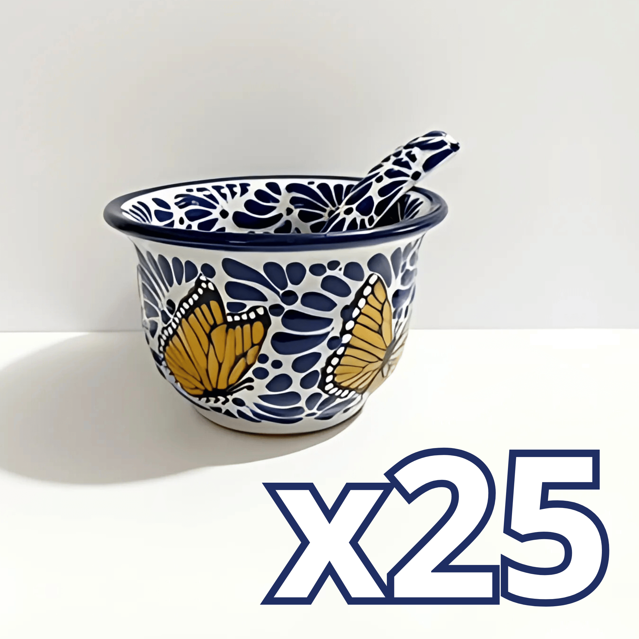 SALSERA FONDO TRADICIONAL MIK AZUL COBALTO MARIPOSAS