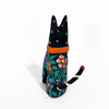ALEBRIJE DE MADERA GATO NEGRO FLORES