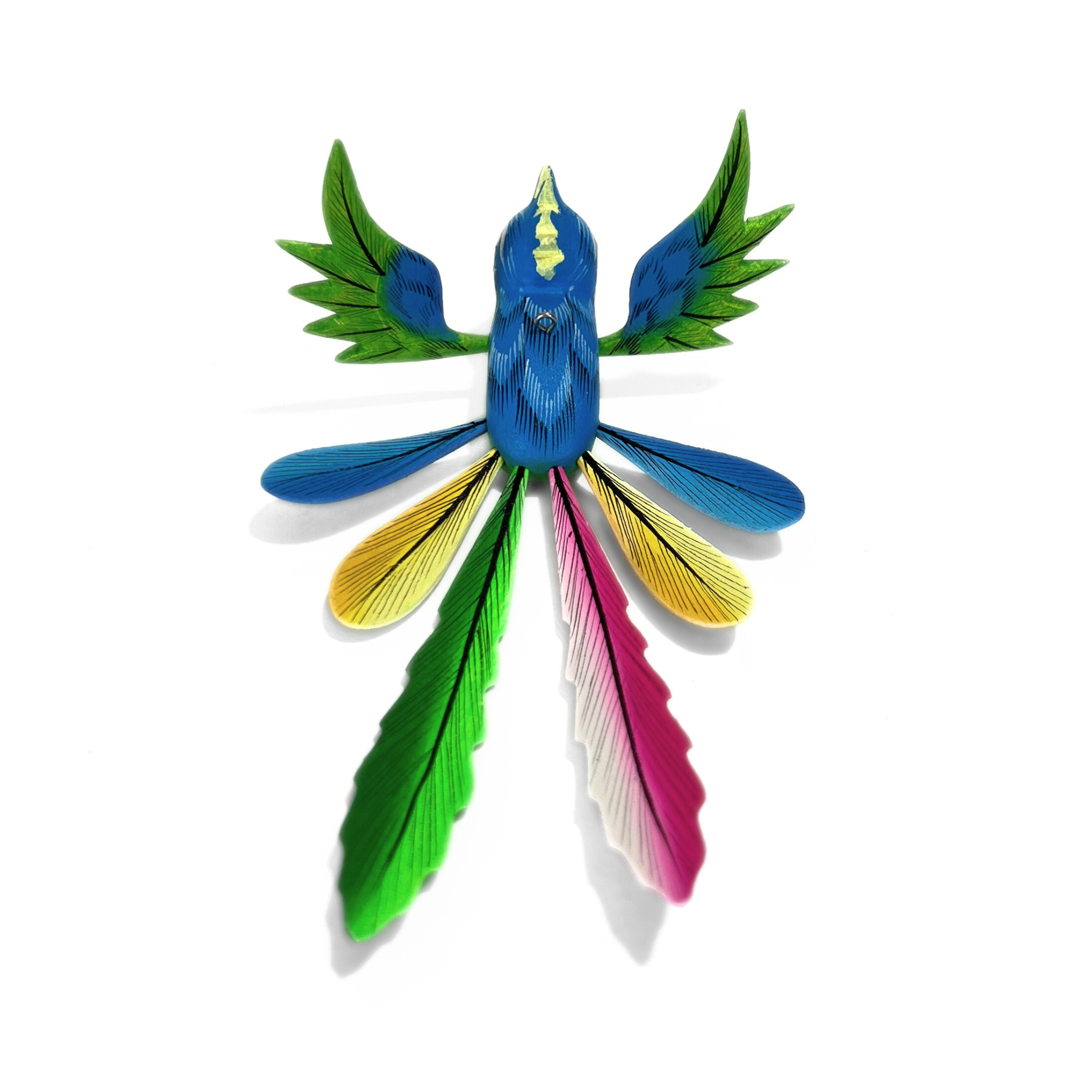 QUETZAL ALEBRIJE CHICO AZUL Y VERDE MULTICOLOR OAXACA