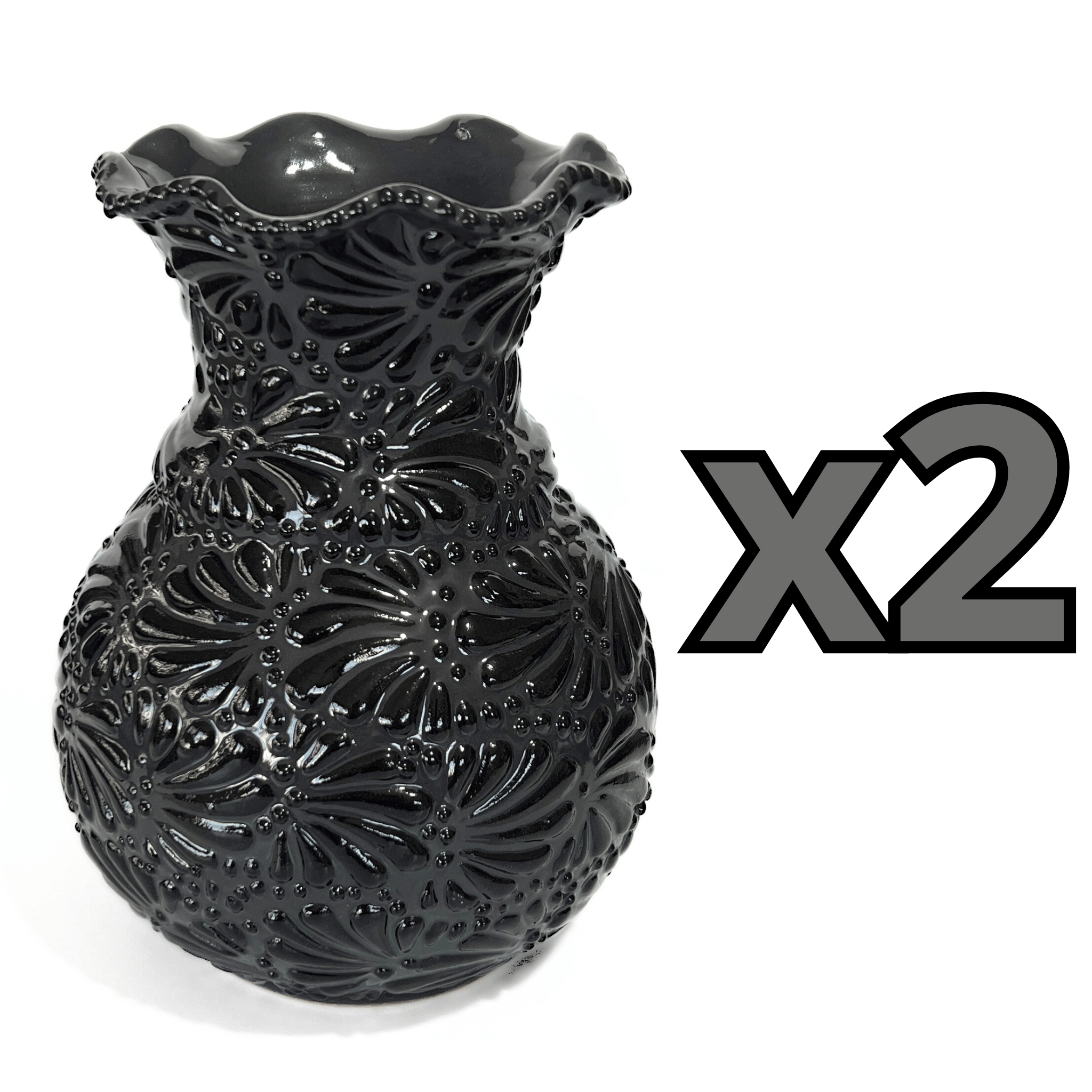 FLORERO ONDAS 20 CM MIK SUPER BLACK