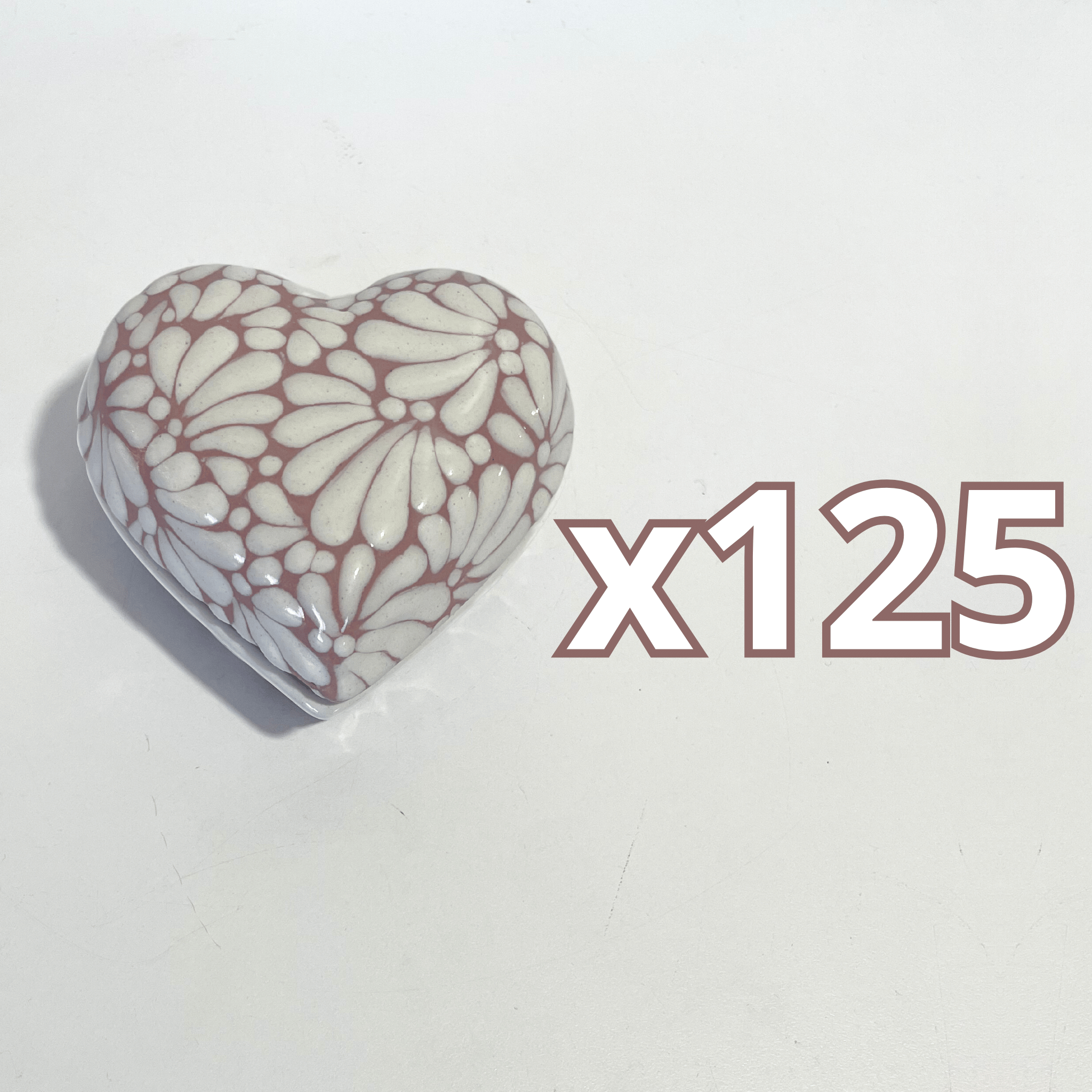 ALHAJERO GRANDE FORMA DE CORAZON FONDO ROSA MIK BLANCO