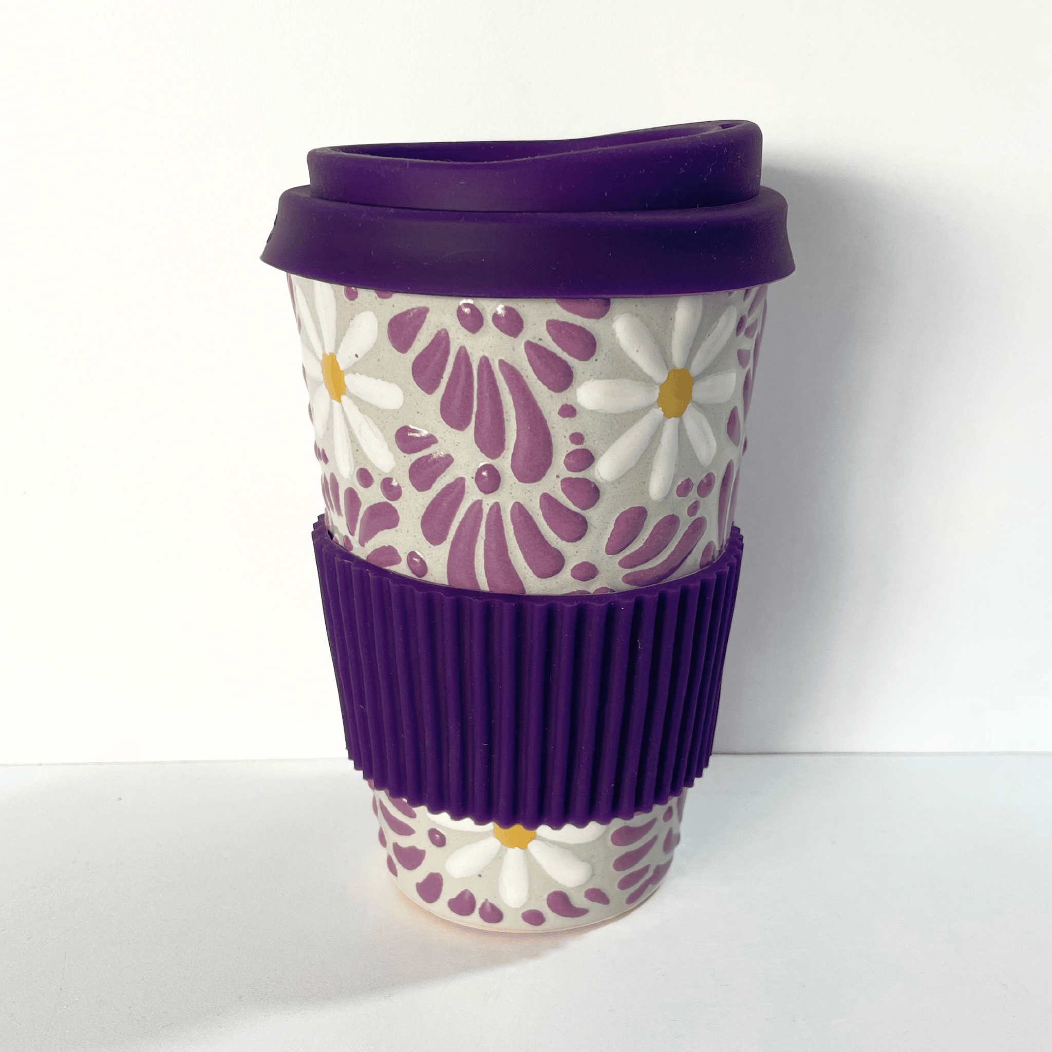 TERMO 15 CM SIN ASA FONDO TRADICIONAL MIK MORADO MARGARITAS