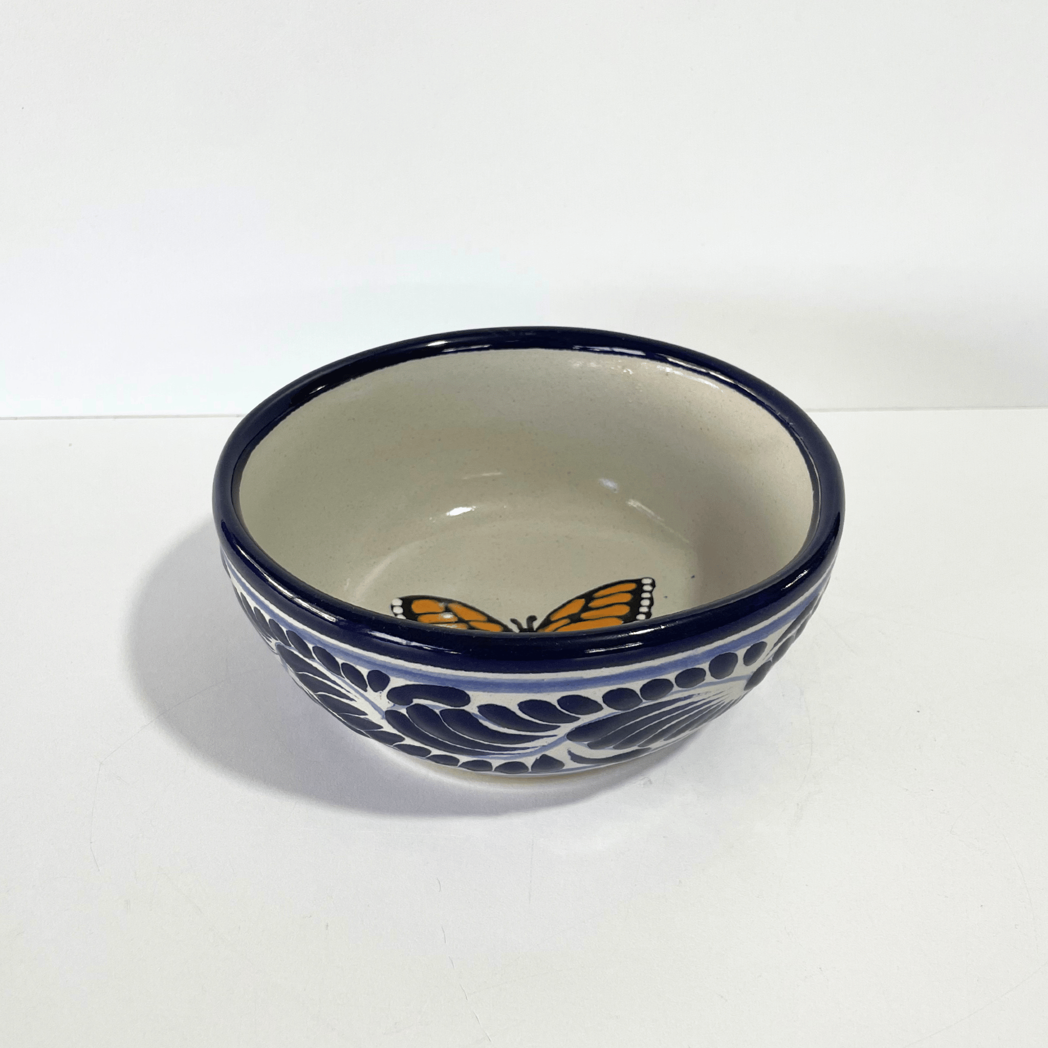 TAZON 15 CM FONDO TRADICIONAL CENEFA AZUL COBALTO MARIPOSA