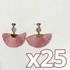 ARETES ABANICO ESFERA FONDO TRADICIONAL DECORADO ROSA