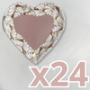PLATO DE CORAZON 16 CM FONDO ROSA MIK BLANCO DESTELLOS DE ORO