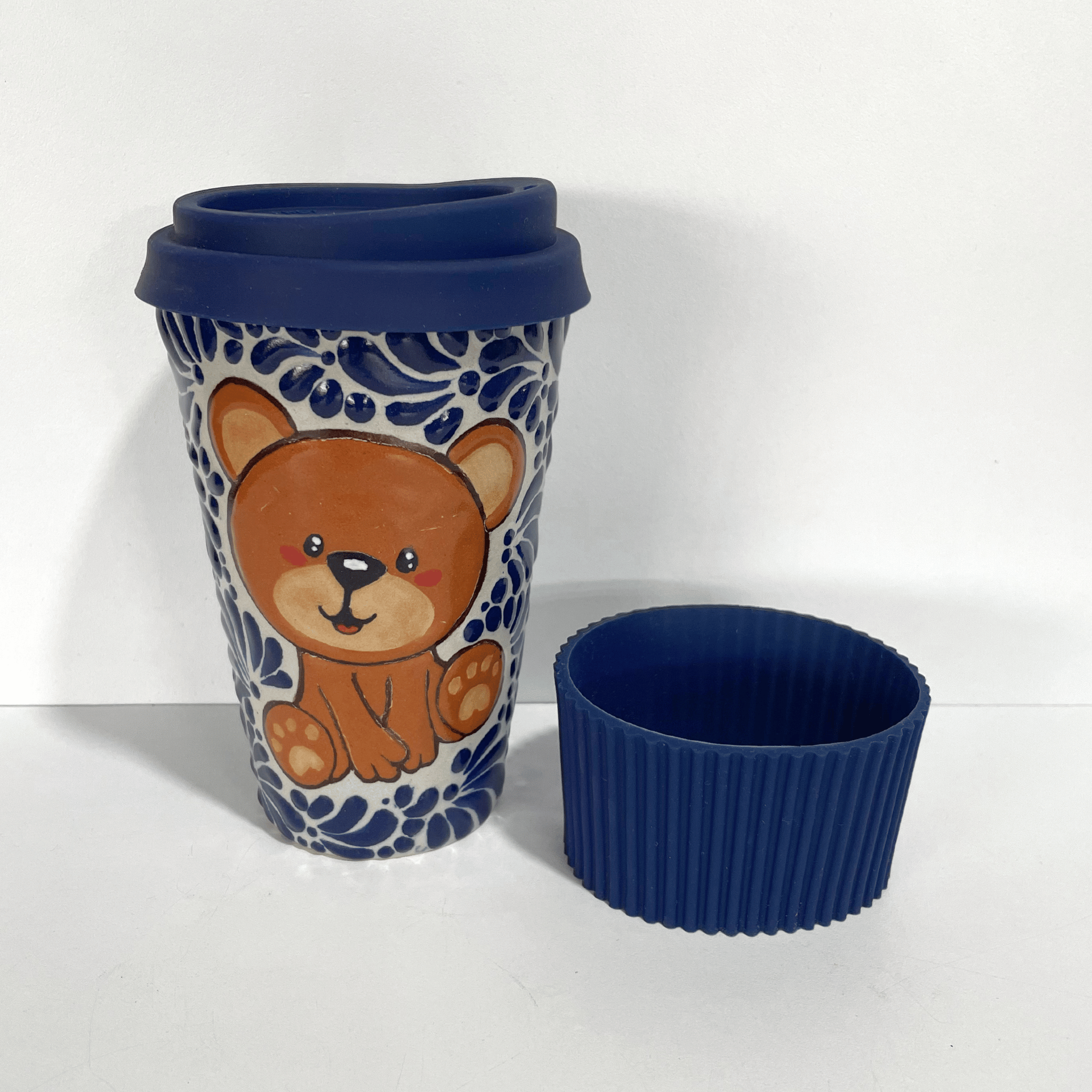 TERMO 15 CM SIN ASA FONDO TRADICIONAL MIK AZUL COBALTO OSITO COMPLETO