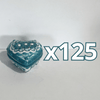 PAQUETE ALHAJERO CHICO FORMA DE CORAZON NO PERSONALIZADO FONDO TRADICIONAL MIK VERDE TURQUESA