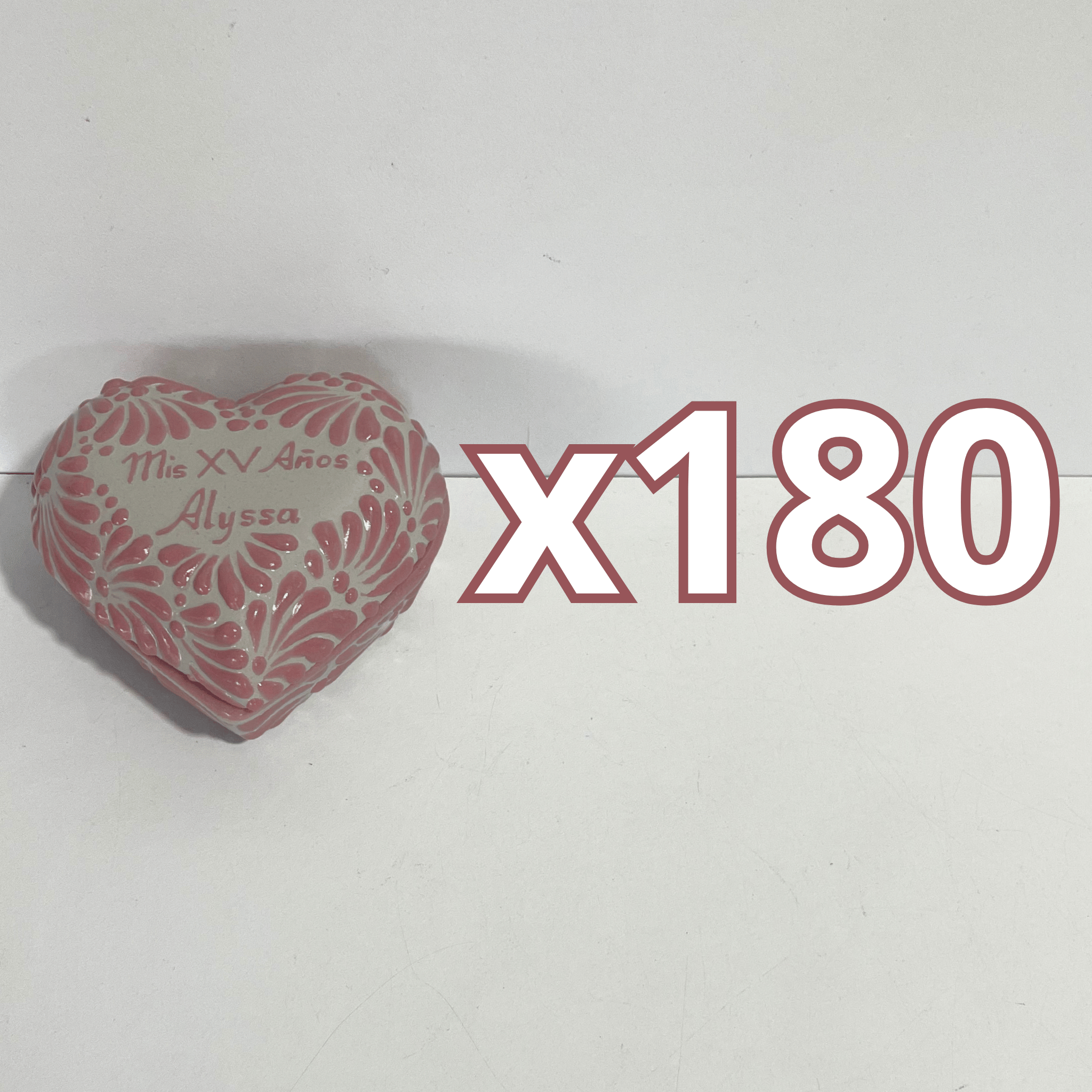ALHAJERO GRANDE 16 CARACTERES FORMA DE CORAZON FONDO TRADICIONAL MIK ROSA