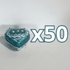 PAQUETE ALHAJERO CHICO FORMA DE CORAZON NO PERSONALIZADO FONDO TRADICIONAL MIK VERDE TURQUESA
