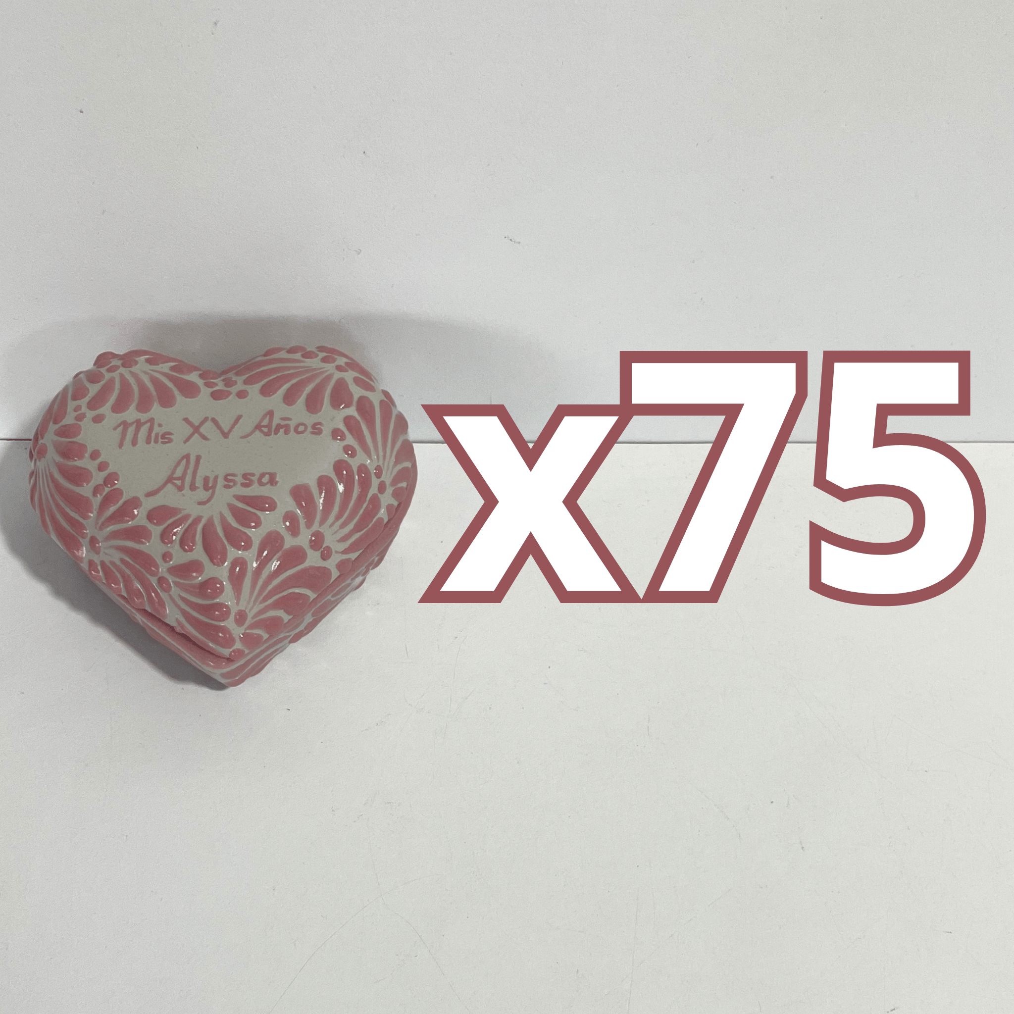 ALHAJERO GRANDE 16 CARACTERES FORMA DE CORAZON FONDO TRADICIONAL MIK ROSA