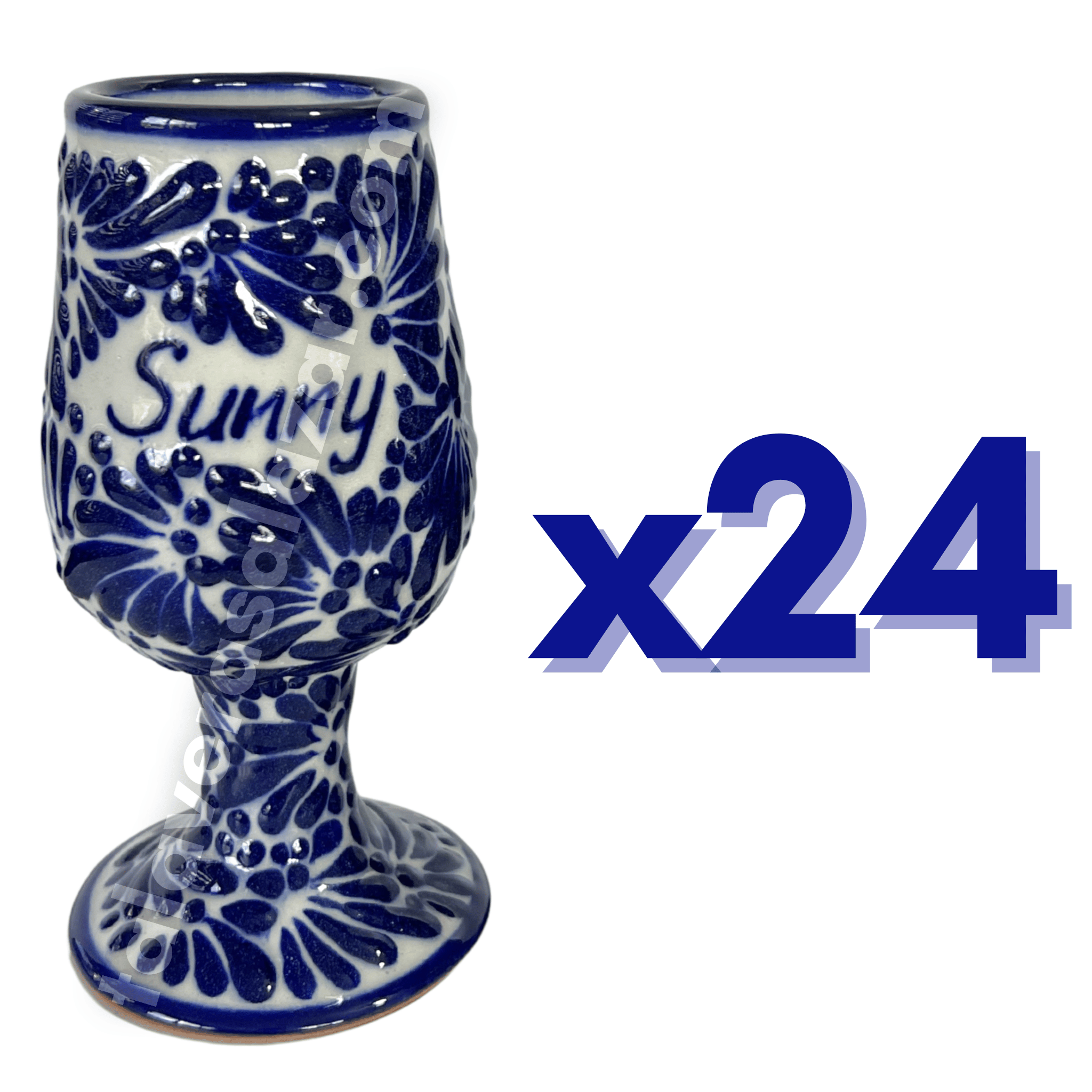 COPAS PARA NOVIOS 8 CARACTERES FONDO TRADICIONAL MIK AZUL COBALTO