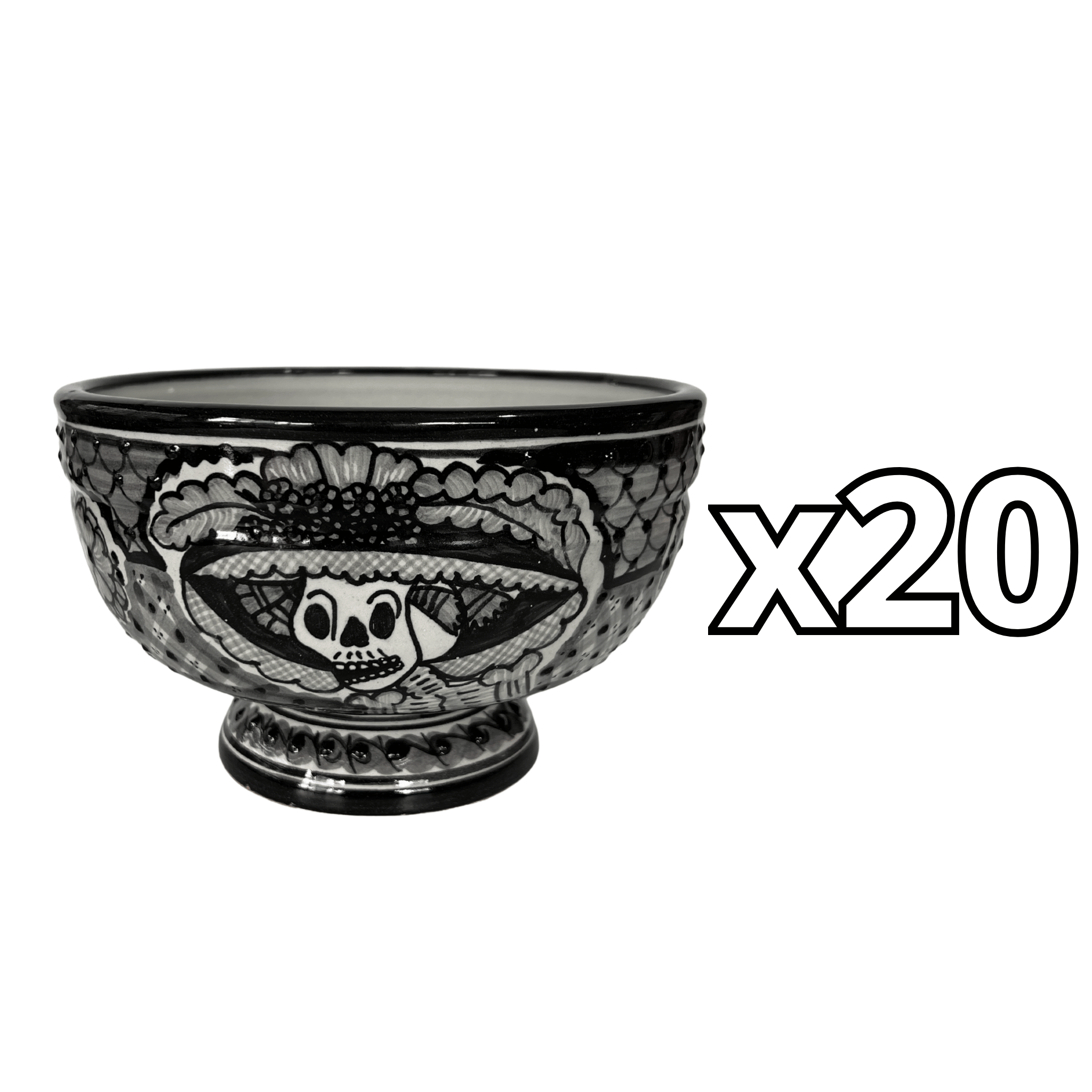 BASE FLORAL CATRINA BLANCO Y NEGRO