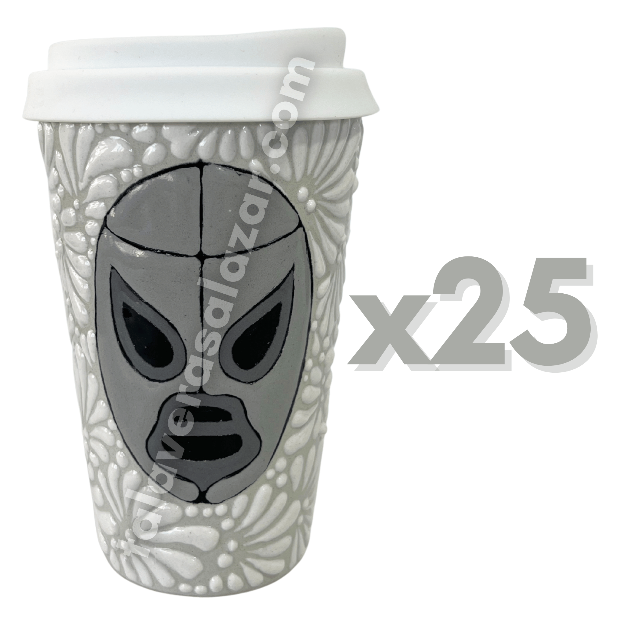 TERMO 15 CM SIN ASA LUCHADOR VERSION BASICA FONDO TRADICIONAL MIK BLANCO