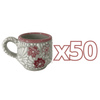 TAZA EXPRESO FONDO TRADICIONAL MIK BLANCO TRES FLORES CEREZO