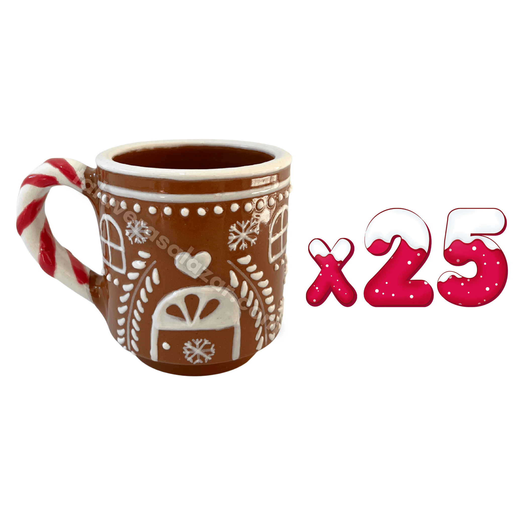 TAZA RECTA GALLETA DE JENGIBRE CON ASA BASTÓN