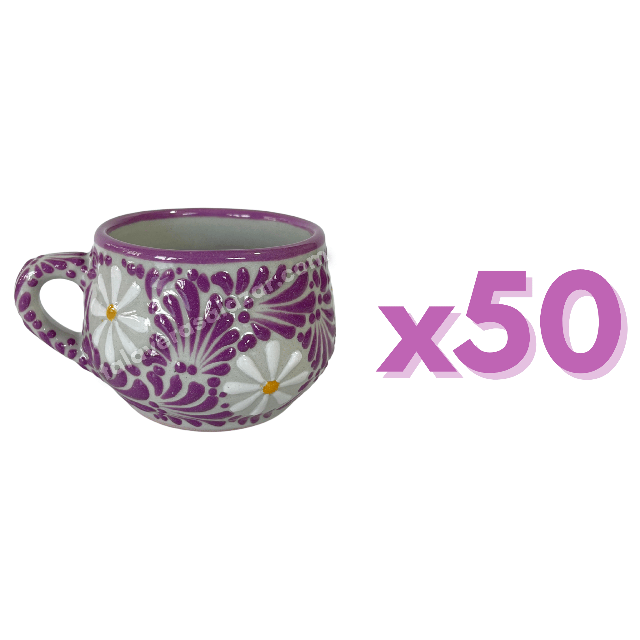 TAZA CHOCOLATERA MEDIANA FONDO TRADICIONAL MIK MORADO MARGARITAS