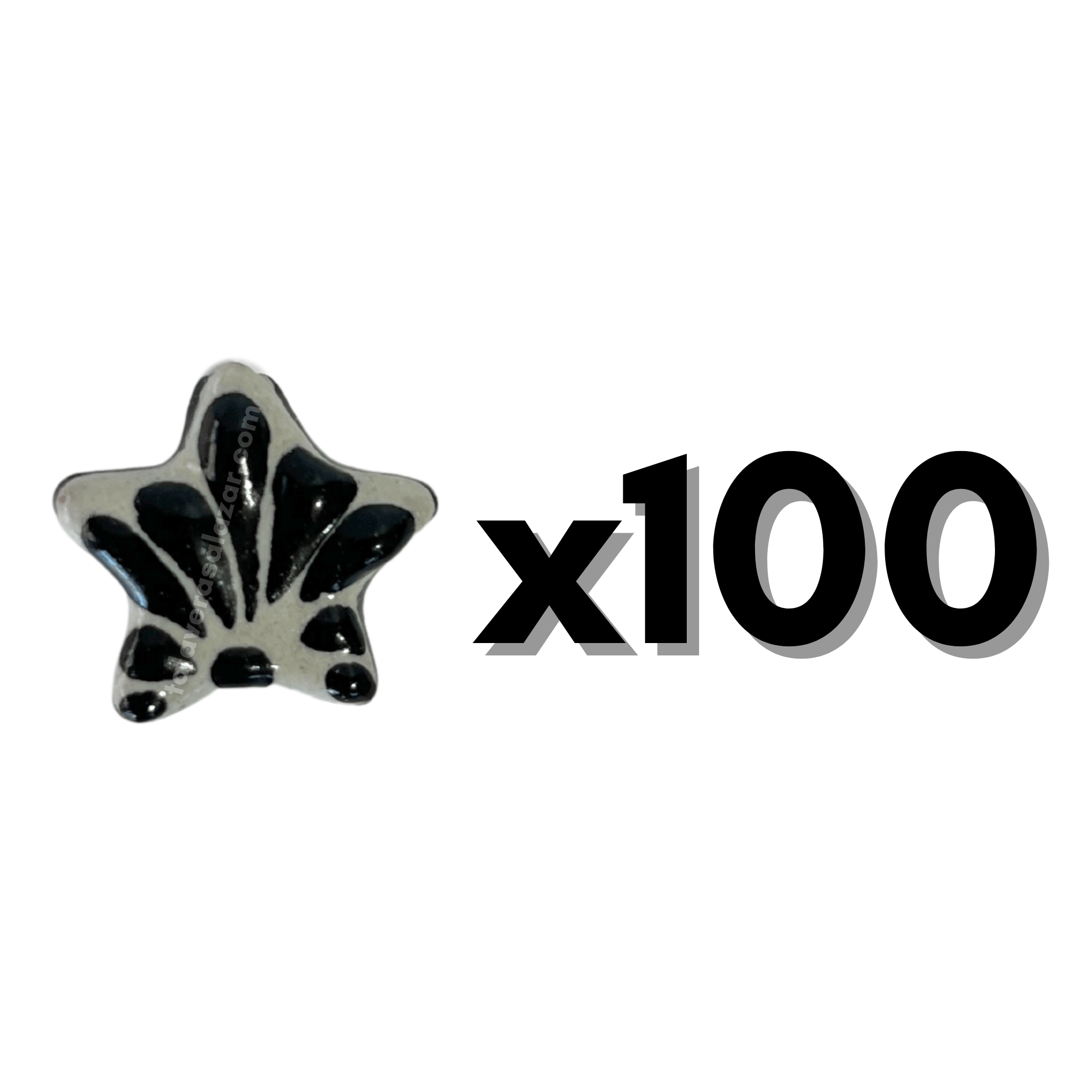 ESTRELLA 5 PICOS 1.7 CM FONDO TRADICIONAL DECORADO NEGRO