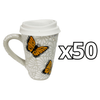 TERMO CON ASA 15 CM FONDO TRADICIONAL MIK BLANCO MARIPOSAS