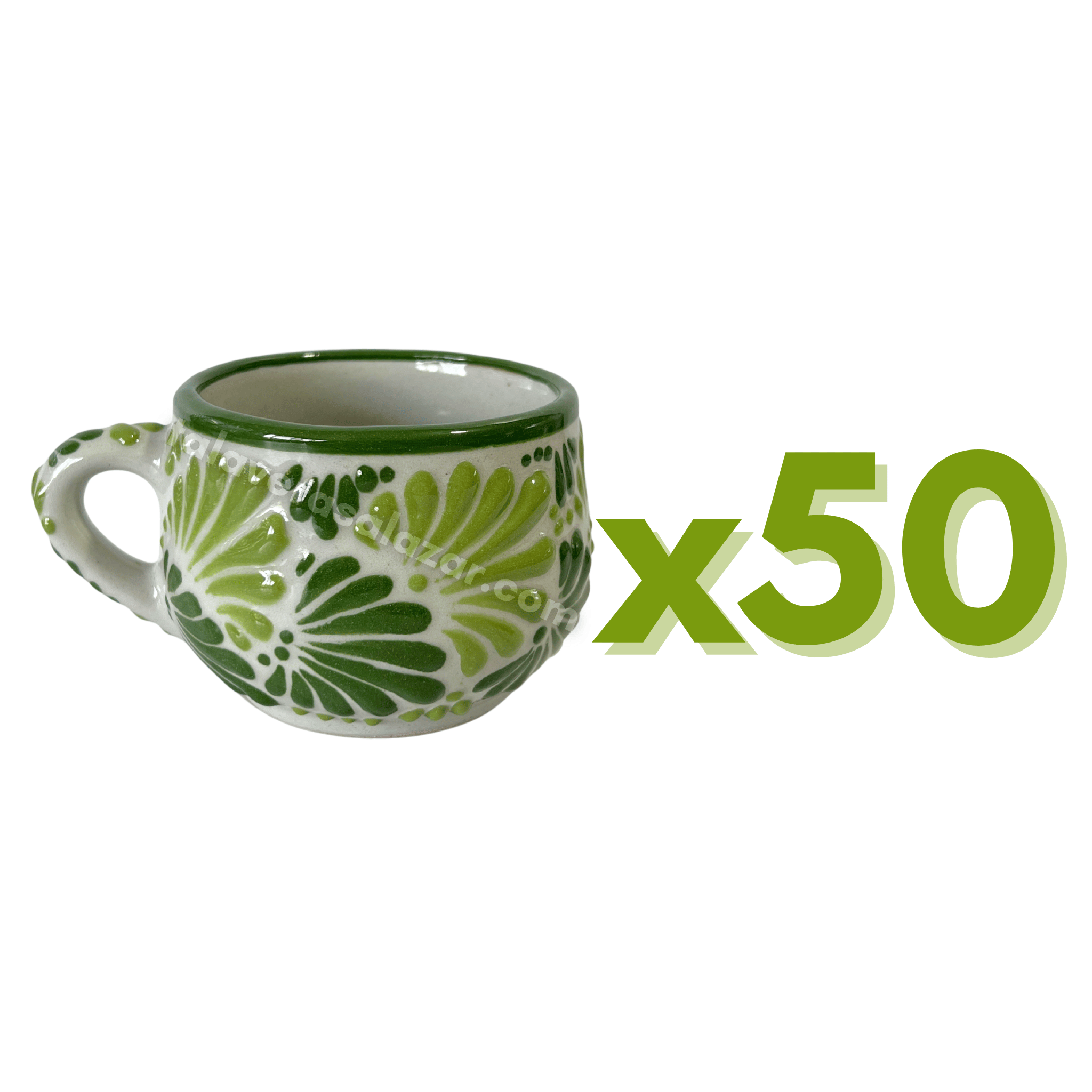 TAZA CHOCOLATERA MEDIANA FONDO TRADICIONAL MIK COMBINACION VERDE BANDERA Y LIMON