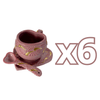 SET 3 PIEZAS TAZA FORMA CORAZON CHOCO GRANDE DESTELLOS DE ORO ROSA CENEFA MIK ROSA