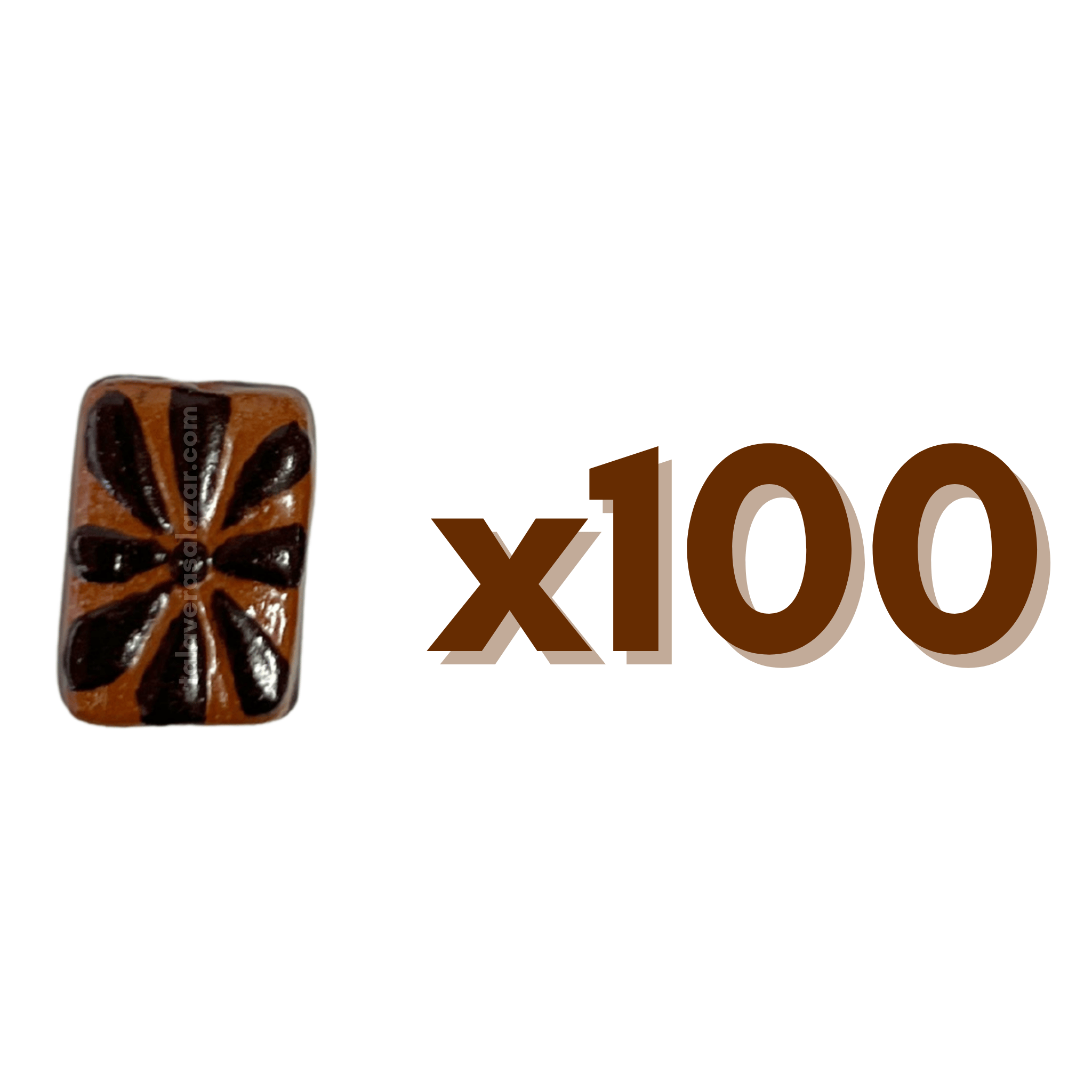 RECTANGULO PLANO 2 CM X 1.5 CM FONDO CAFE DECORADO CAFE CHOCOLATE