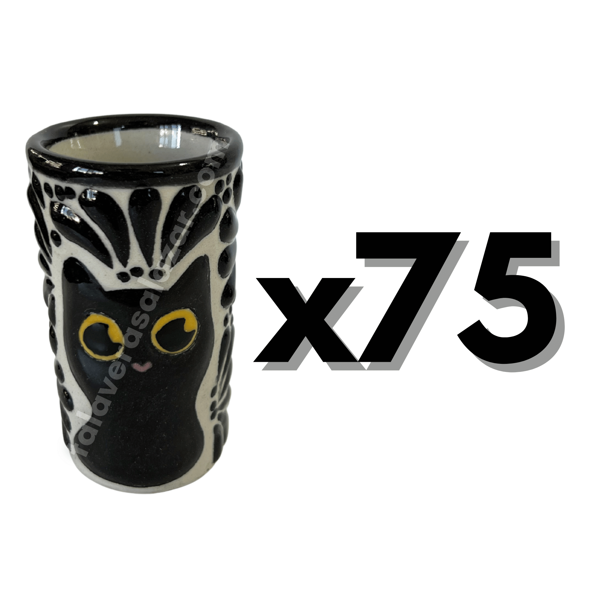 TEQUILERO FONDO TRADICIONAL MIK NEGRO GATO NEGRO CON OJOS AMARILLOS