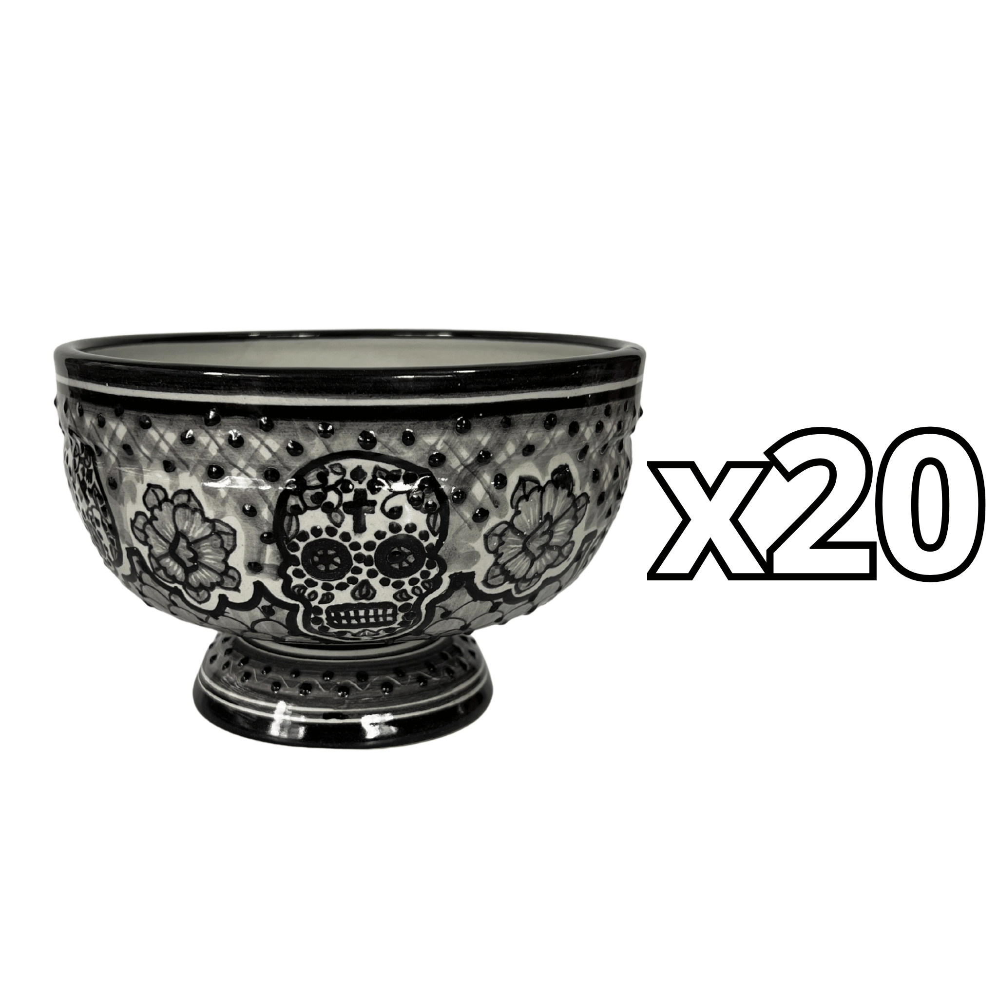 BASE FLORAL CALAVERA BLANCO Y NEGRO